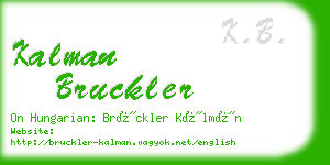 kalman bruckler business card